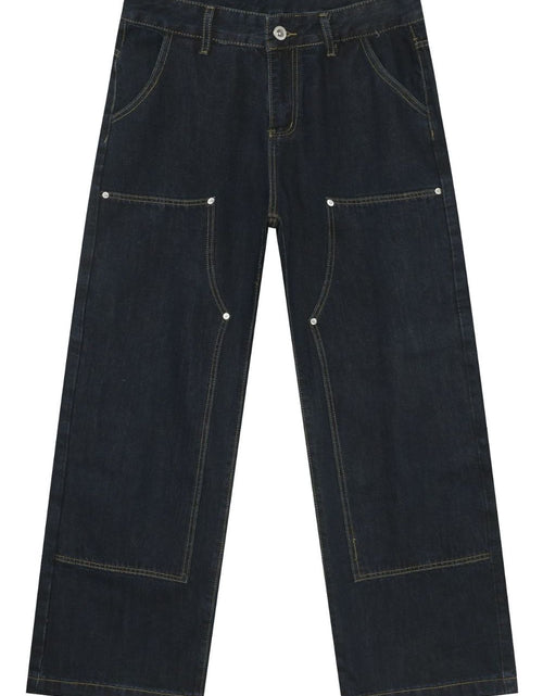 Load image into Gallery viewer, Men's Wide Straight Leg Jeans with Pockets
