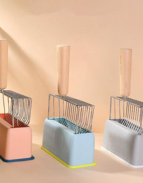 Load image into Gallery viewer, Metallic Cat Litter Scoop Set - Stylish Pet Waste Cleaning Tool With Wooden Handle by Dog Hugs Cat
