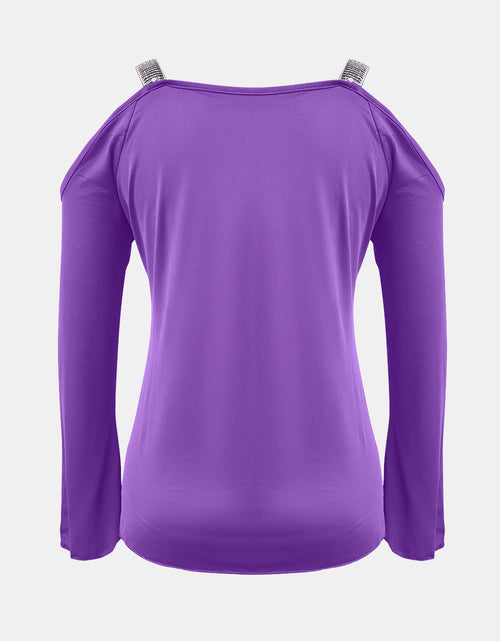 Load image into Gallery viewer, Sequin V-Neck Cold Shoulder Top
