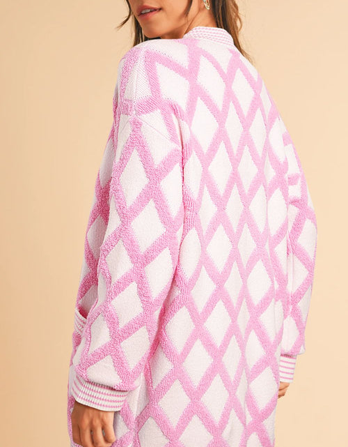 Load image into Gallery viewer, Geometric Open Front Long Sleeve Cardigan
