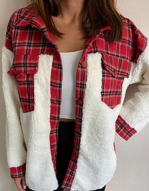 Load image into Gallery viewer, Fuzzy Button Up Long Sleeve Jacket
