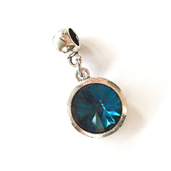 Load image into Gallery viewer, December Birthstone Turquoise Colored Crystal Drop Charm by Liberty Charms USA

