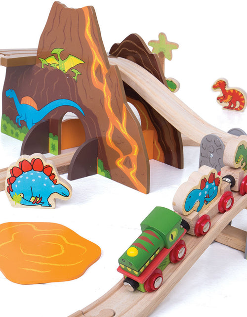 Load image into Gallery viewer, Dinosaur Railway Set by Bigjigs Toys US
