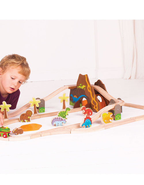 Load image into Gallery viewer, Dinosaur Railway Set by Bigjigs Toys US
