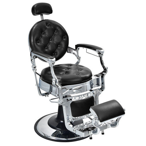 Load image into Gallery viewer, Vintage Barber Chair with Adjustable Height and Headrest-Black
