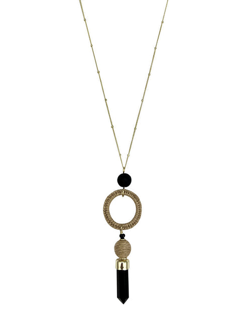 Load image into Gallery viewer, Black Agate Jute Necklace by SLATE + SALT

