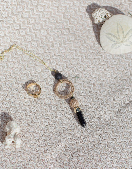 Load image into Gallery viewer, Black Agate Jute Necklace by SLATE + SALT
