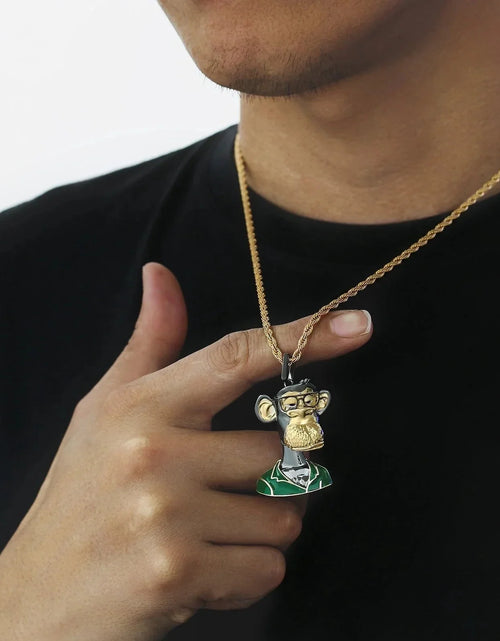 Load image into Gallery viewer, Bling Proud X Bored Ape NFT Pendant with Black Glasses by Bling Proud | Urban Jewelry Online Store
