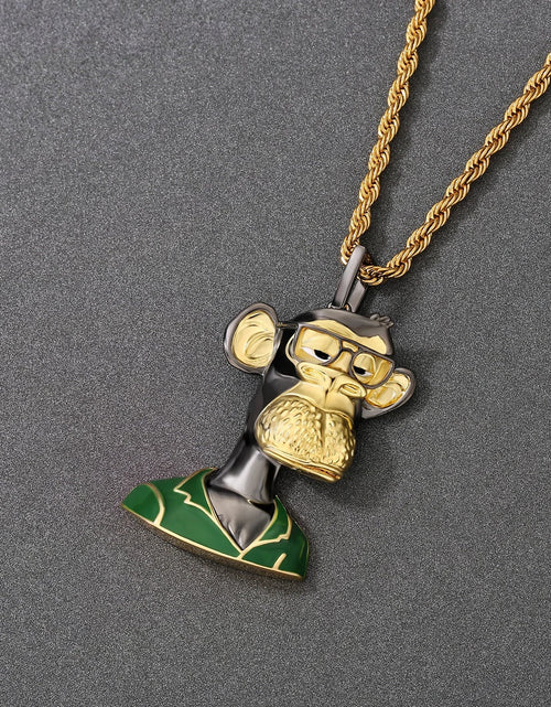 Load image into Gallery viewer, Bling Proud X Bored Ape NFT Pendant with Black Glasses by Bling Proud | Urban Jewelry Online Store
