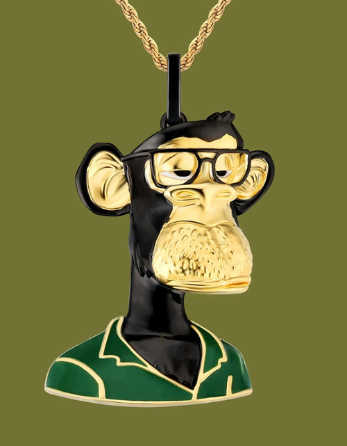 Load image into Gallery viewer, Bling Proud X Bored Ape NFT Pendant with Black Glasses by Bling Proud | Urban Jewelry Online Store

