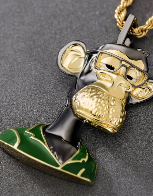 Load image into Gallery viewer, Bling Proud X Bored Ape NFT Pendant with Black Glasses by Bling Proud | Urban Jewelry Online Store
