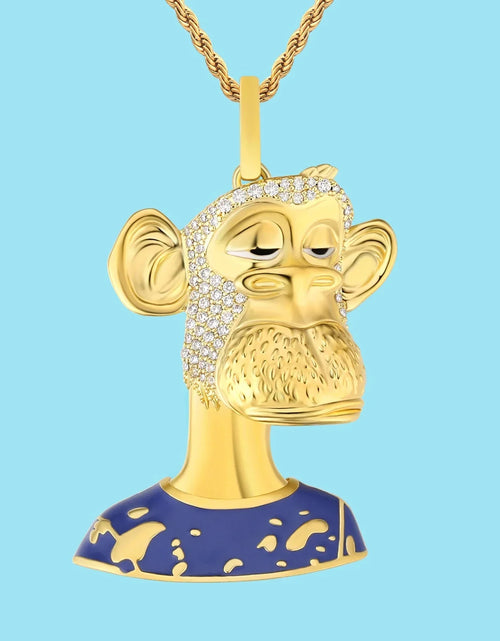 Load image into Gallery viewer, Bling Proud X Bored Ape NFT Pendant with Iced Hair by Bling Proud | Urban Jewelry Online Store
