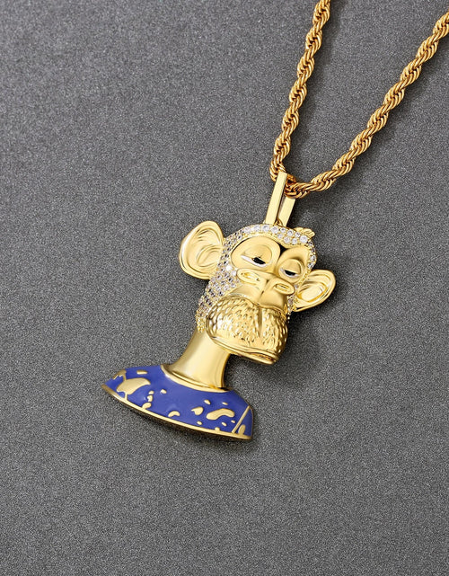 Load image into Gallery viewer, Bling Proud X Bored Ape NFT Pendant with Iced Hair by Bling Proud | Urban Jewelry Online Store
