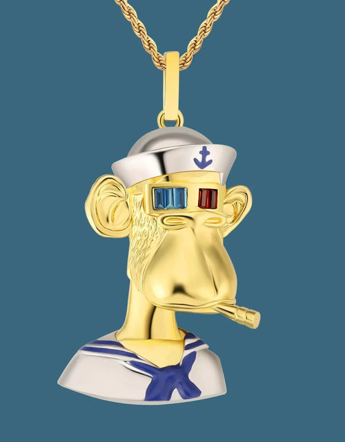 Load image into Gallery viewer, Bling Proud X Bored Ape NFT Pendant with Stones Eyes by Bling Proud | Urban Jewelry Online Store
