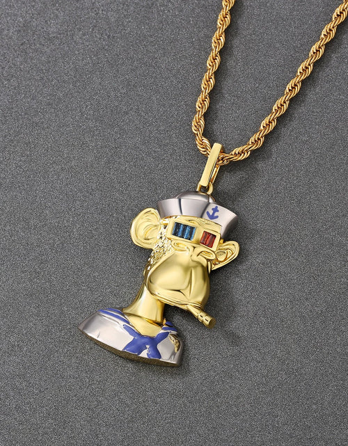 Load image into Gallery viewer, Bling Proud X Bored Ape NFT Pendant with Stones Eyes by Bling Proud | Urban Jewelry Online Store
