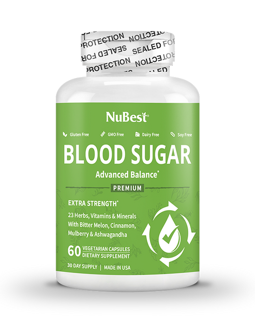 Load image into Gallery viewer, Blood Sugar Supplement, Advanced Formula For Energy Balance, Immunity &amp; Overall Health, 60 Vegan Capsules by NuBest Nutrition®

