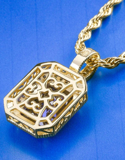 Load image into Gallery viewer, Blue Sapphire Gemstone Pendant 14K Gold Plated by Bling Proud | Urban Jewelry Online Store
