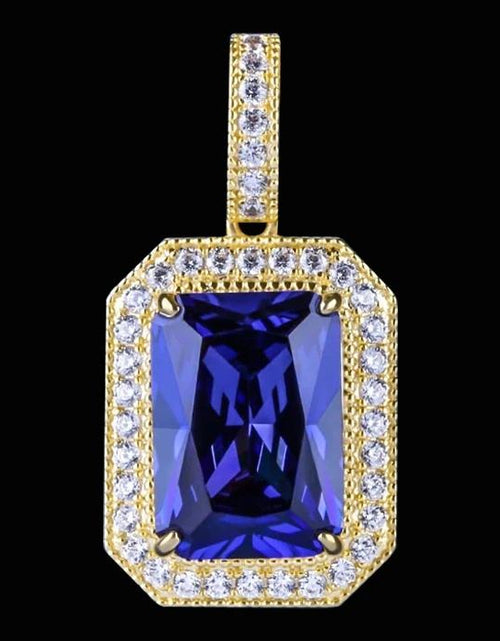 Load image into Gallery viewer, Blue Sapphire Gemstone Pendant 14K Gold Plated by Bling Proud | Urban Jewelry Online Store

