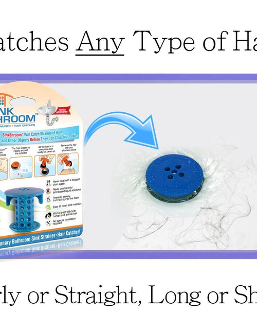 Load image into Gallery viewer, SinkShroom® (Blue) The Hair Catcher That Prevents Clogged Bathroom Sink Drains by TubShroom.com
