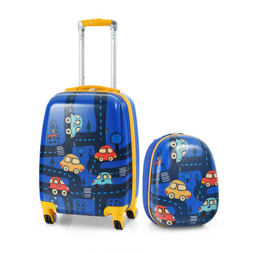 Load image into Gallery viewer, 2 Pieces Kids Luggage Set with Backpack and Suitcase for Travel
