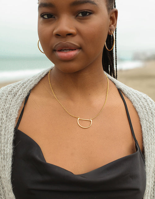 Load image into Gallery viewer, Half Moon Necklace by SLATE + SALT
