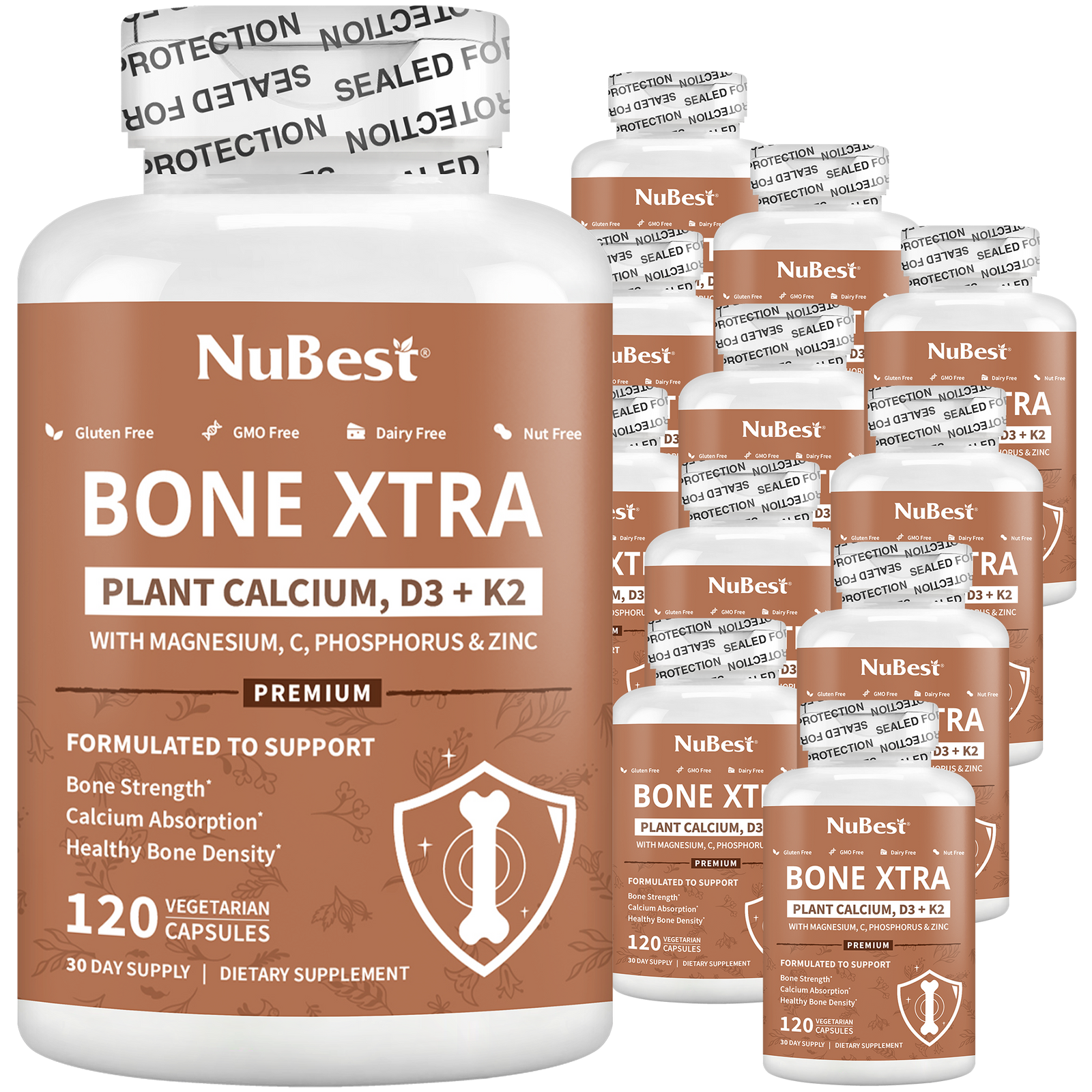 Bone Xtra, Plant-Based Formula for Teens & Adults, 120 Vegan Capsules by NuBest Nutrition®