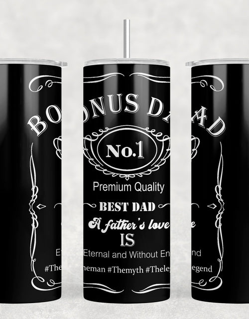 Load image into Gallery viewer, Bonus Dad|Skinny Tumbler|Optional Bluetooth Speaker| Speaker Color Varies by Rowdy Ridge Co
