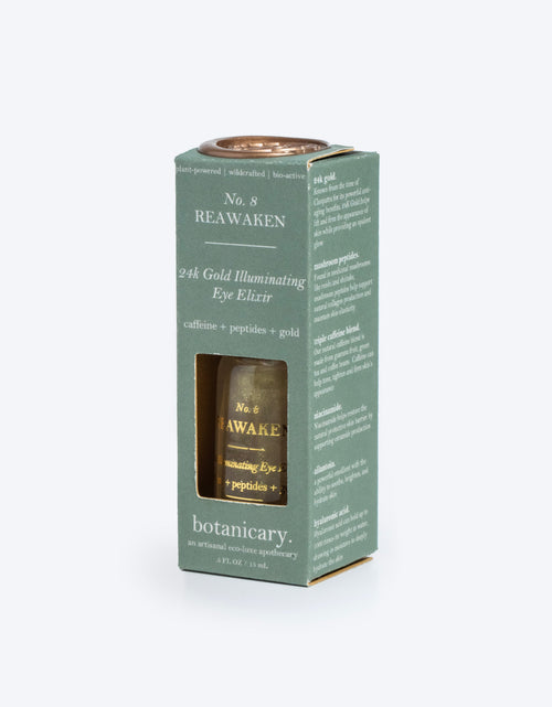 Load image into Gallery viewer, No. 8 REAWAKEN - 24k Gold Illuminating Eye Elixir by Botanicary Skincare
