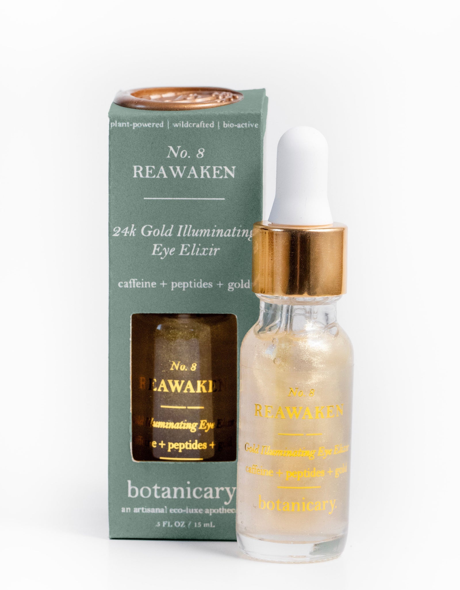 No. 8 REAWAKEN - 24k Gold Illuminating Eye Elixir by Botanicary Skincare
