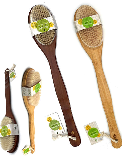 Load image into Gallery viewer, Bath Body Brush With Long Bamboo Handle by Pursonic
