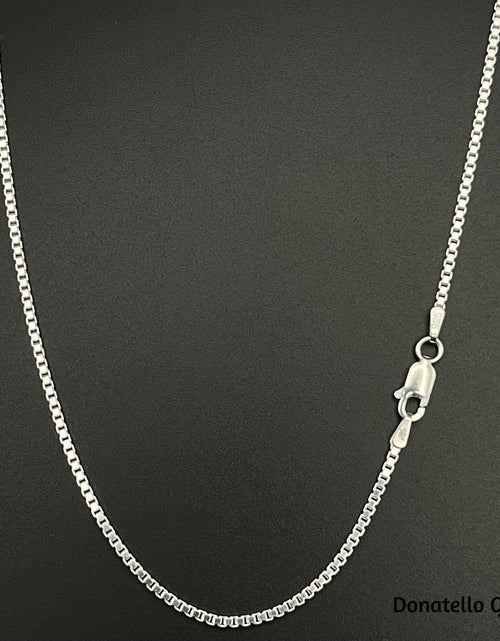 Load image into Gallery viewer, Sterling Silver 925 Box Chain 1.5MM, 16"-24", Box Chain Necklace, Italian Made Sterling Silver 925 Unisex Chain by Donatello Gian
