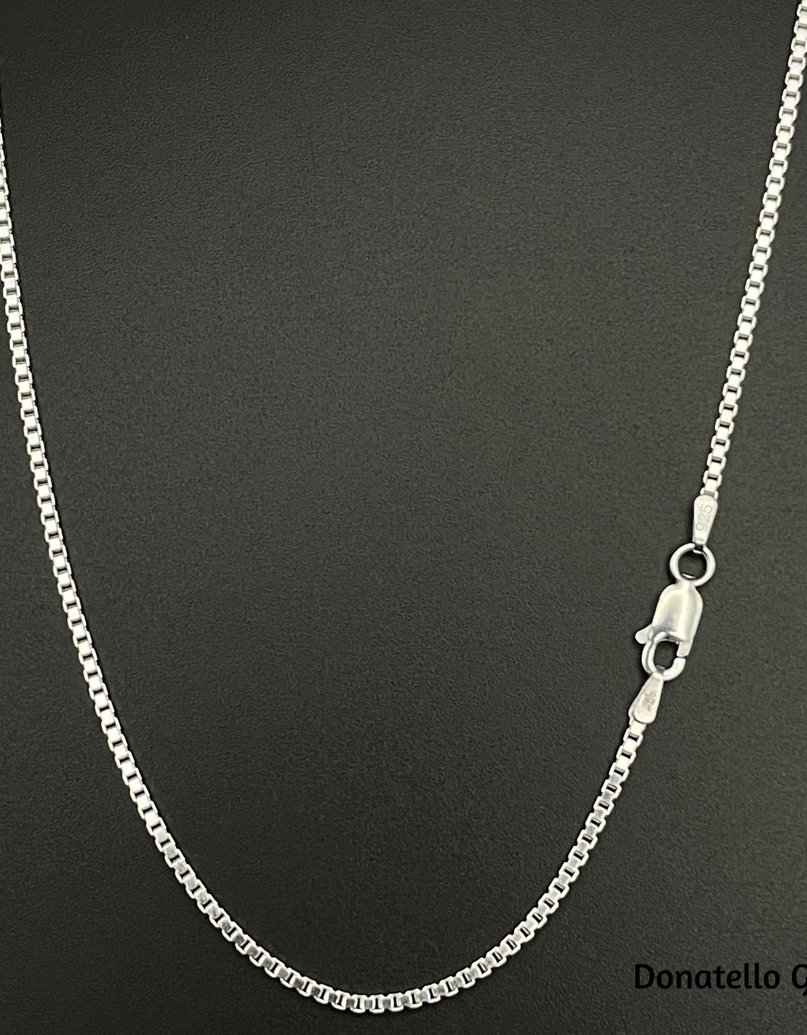 Sterling Silver 925 Box Chain 1.5MM, 16"-24", Box Chain Necklace, Italian Made Sterling Silver 925 Unisex Chain by Donatello Gian
