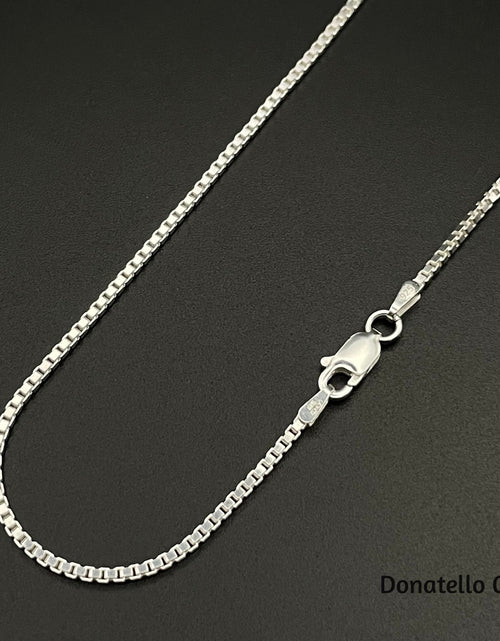 Load image into Gallery viewer, Sterling Silver 925 Box Chain 1.5MM, 16"-24", Box Chain Necklace, Italian Made Sterling Silver 925 Unisex Chain by Donatello Gian
