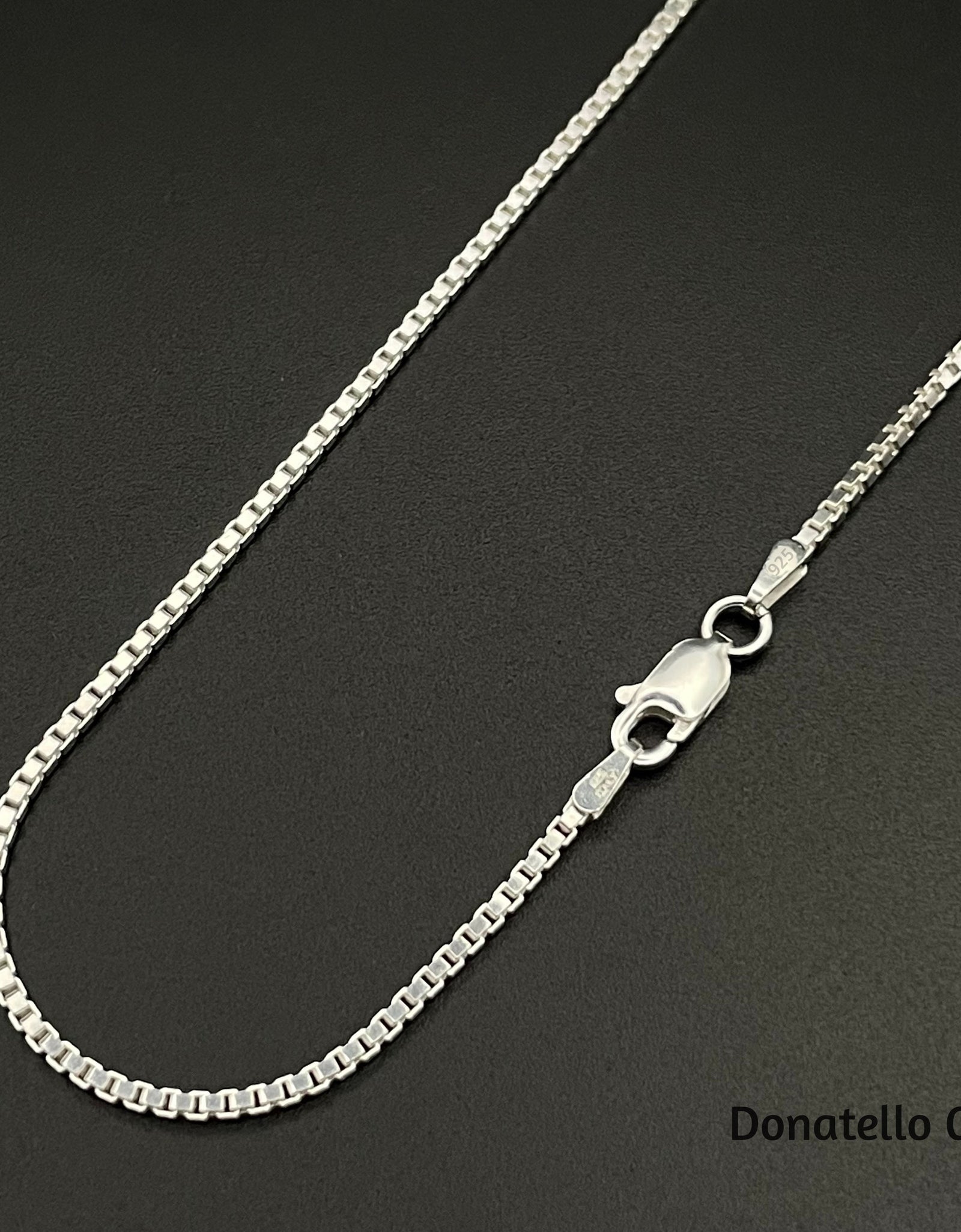 Sterling Silver 925 Box Chain 1.5MM, 16"-24", Box Chain Necklace, Italian Made Sterling Silver 925 Unisex Chain by Donatello Gian