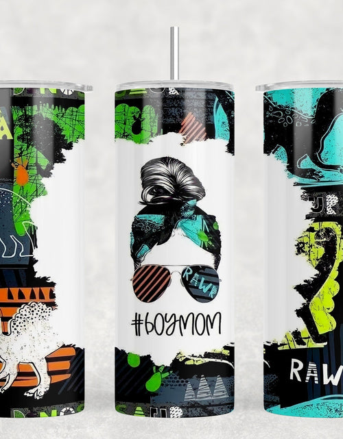 Load image into Gallery viewer, Boy Mom Dinosaurs|Skinny Tumbler|Optional Bluetooth Speaker| Speaker Color Varies by Rowdy Ridge Co
