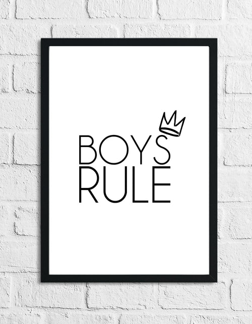 Load image into Gallery viewer, Boys Rule Crown Children's Bedroom Room Wall Decor Print by WinsterCreations™ Official Store
