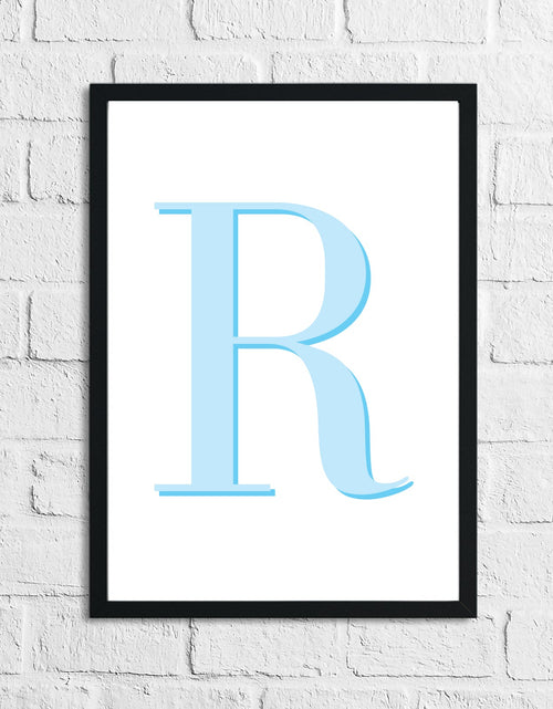 Load image into Gallery viewer, Personalised Blue Initial Children's Room Wall Decor Print by WinsterCreations™ Official Store
