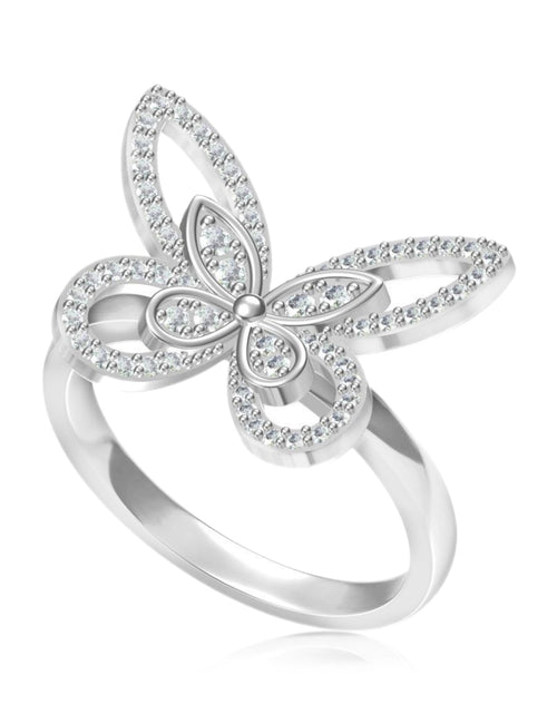 Load image into Gallery viewer, Crystal Butterfly Ring - 4 Sizes by Donatello Gian
