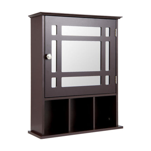 Load image into Gallery viewer, Wall Mounted and Mirrored Bathroom Cabinet-Brown
