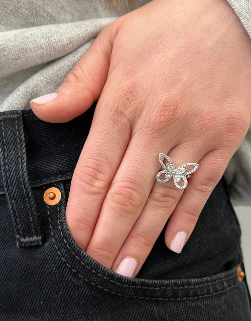Load image into Gallery viewer, Crystal Butterfly Ring - 4 Sizes by Donatello Gian
