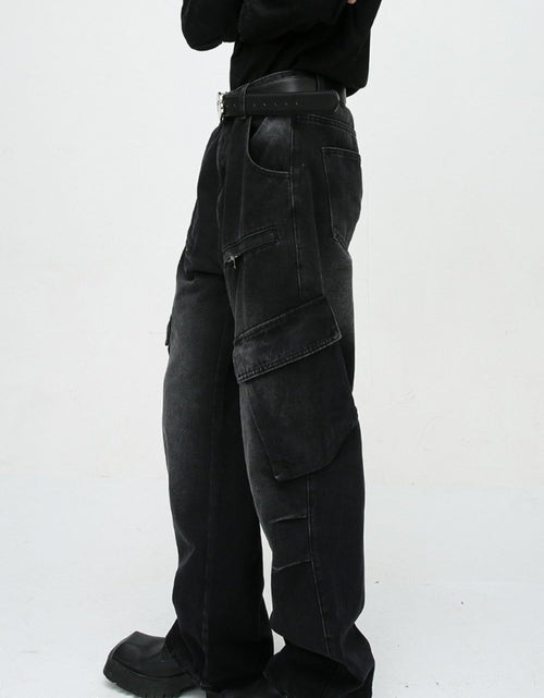 Load image into Gallery viewer, Baggy Jeans with Cargo Pockets
