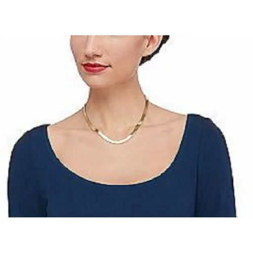 Load image into Gallery viewer, RMZ Gold NYC 14K Flat Snake Choker Necklace 16"
