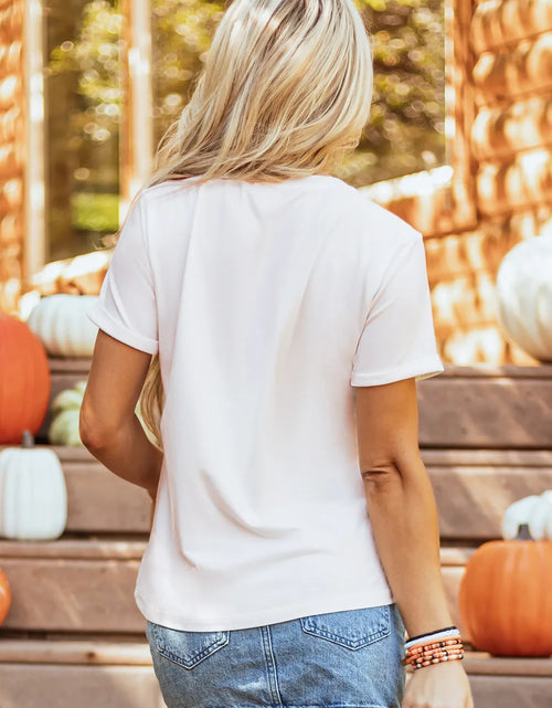 Load image into Gallery viewer, Pumpkin Round Neck Short Sleeve T-Shirt
