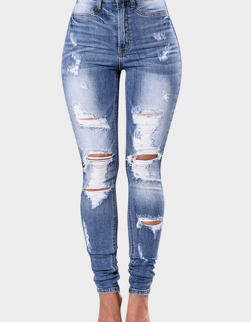 Load image into Gallery viewer, Full Size Distressed Skinny Jeans Plus Size
