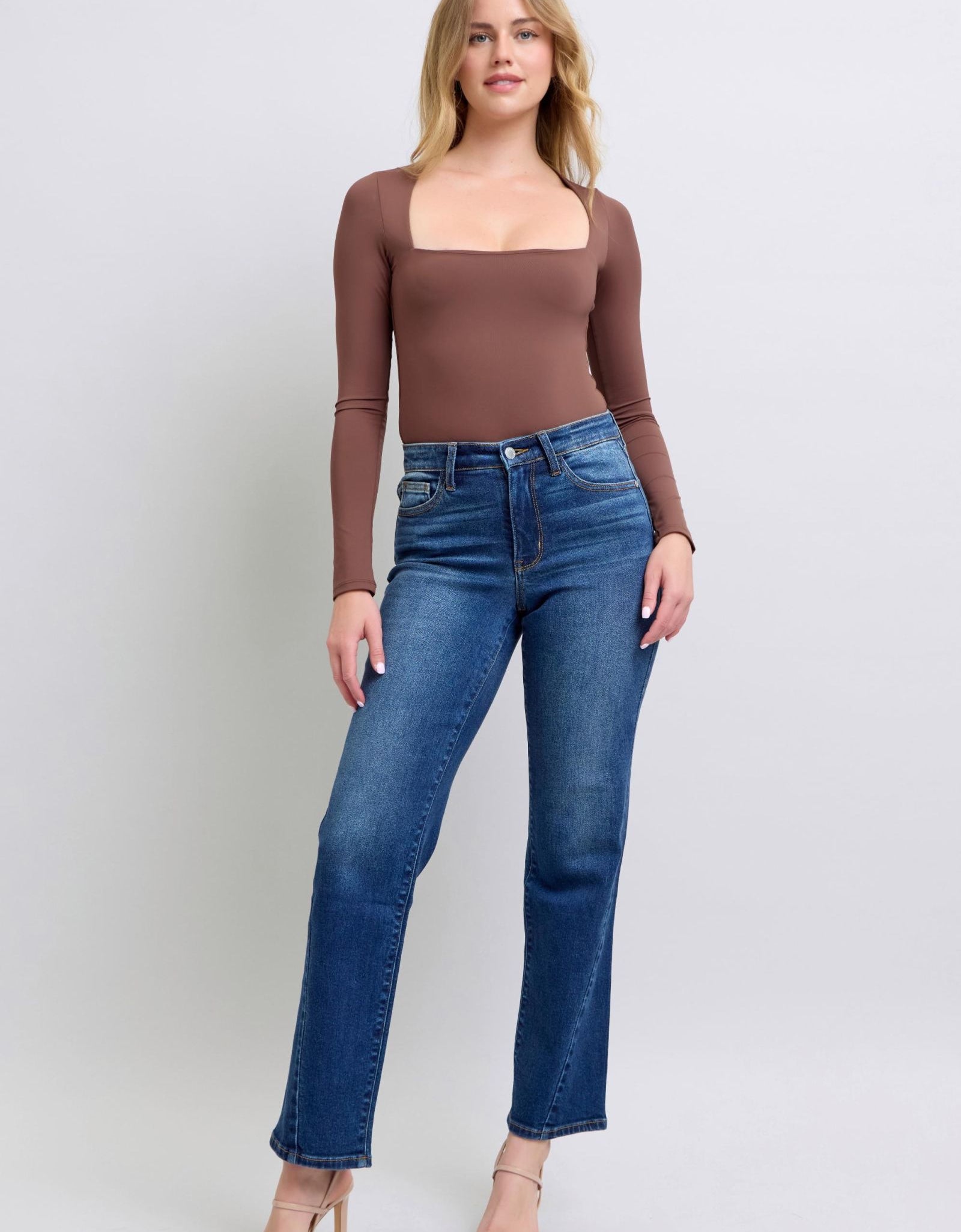 Judy Blue Full Size Side Seam Detail Straight Jeans with Pockets