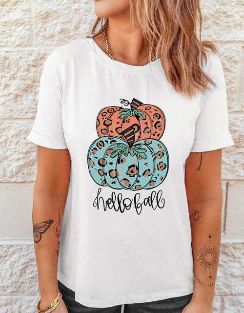 Load image into Gallery viewer, Pumpkin Graphic Short Sleeve T-Shirt
