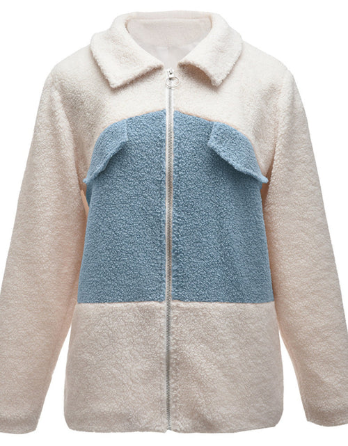 Load image into Gallery viewer, Ivy Lane Plush Contrast Zip Up Coat
