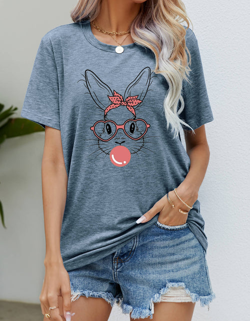 Load image into Gallery viewer, Easter Bunny Graphic Round Neck T-Shirt
