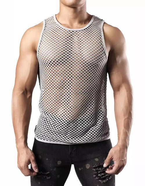 Load image into Gallery viewer, Men's Openwork Round Neck Tank
