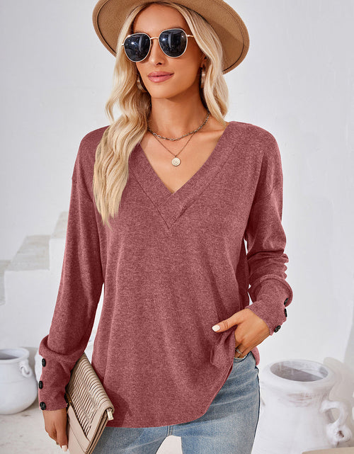 Load image into Gallery viewer, V-Neck Dropped Shoulder T-Shirt
